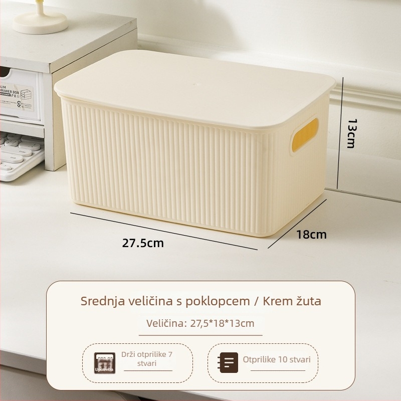 Stolna kutija za pohranu kozmetike, sitnicama i grickalicama, velik kapacitet, plastični kućni organizator