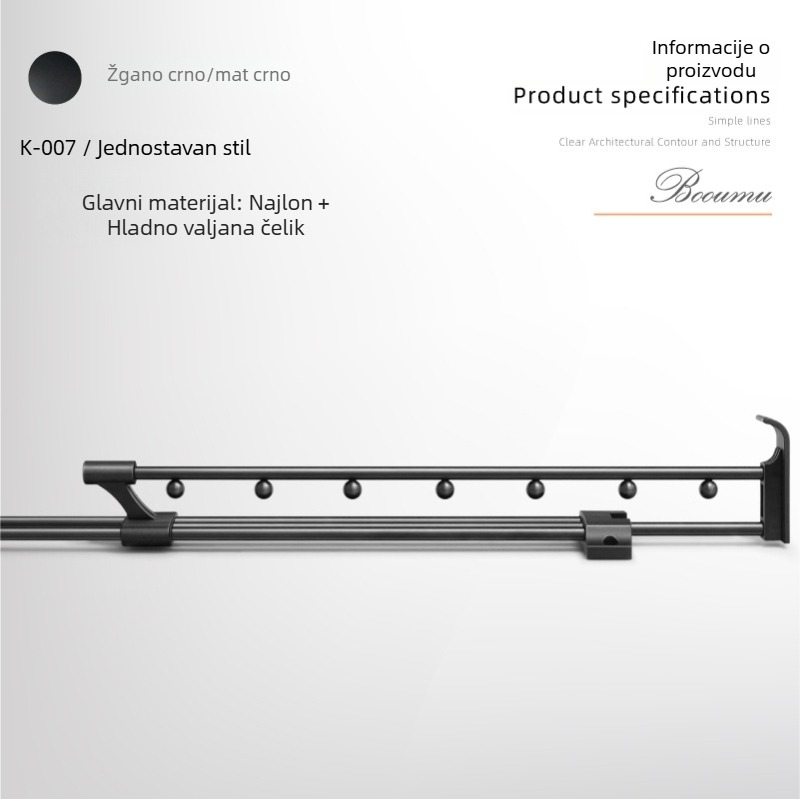 Izvučni držač za hlače s kliznom šinom; materijal: najlon + čelična legura; model: K-007/008; marka: Yabaoli