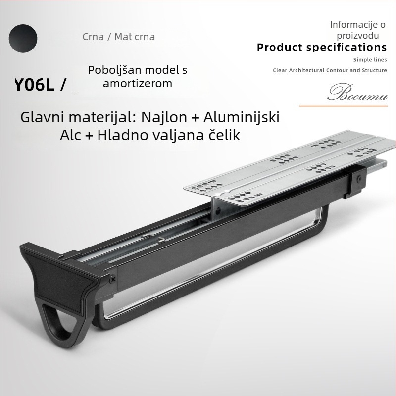Izvučni držač za hlače s kliznom šinom; materijal: najlon + čelična legura; model: K-007/008; marka: Yabaoli