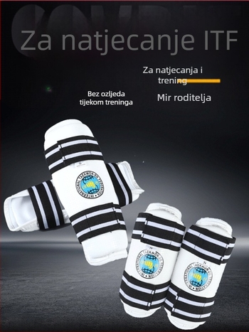 Taekwondo štitnici za noge i ruke, odvojivi, debeli, visoke elastičnosti, tijelo od poliesterskih vlakana za ITF Taekwondo natjecanja i treninge