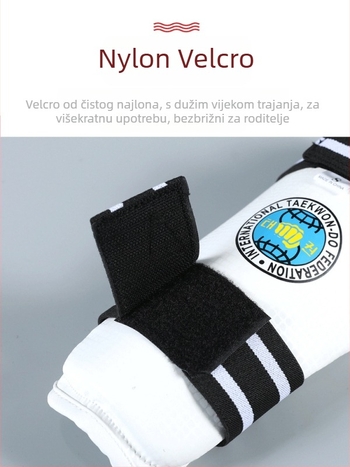 Taekwondo štitnici za noge i ruke, odvojivi, debeli, visoke elastičnosti, tijelo od poliesterskih vlakana za ITF Taekwondo natjecanja i treninge