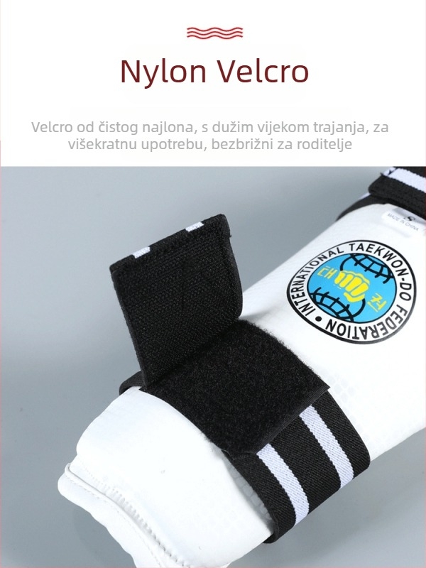 Taekwondo štitnici za noge i ruke, odvojivi, debeli, visoke elastičnosti, tijelo od poliesterskih vlakana za ITF Taekwondo natjecanja i treninge
