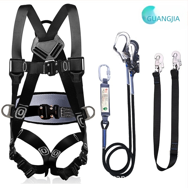 Guangjia Pojas sigurnosti za cijelo tijelo s pet točaka, s dvostrukim karabinom – sigurnosna užad duljine 1,8 m, nosivost 100 kg, rad na visini