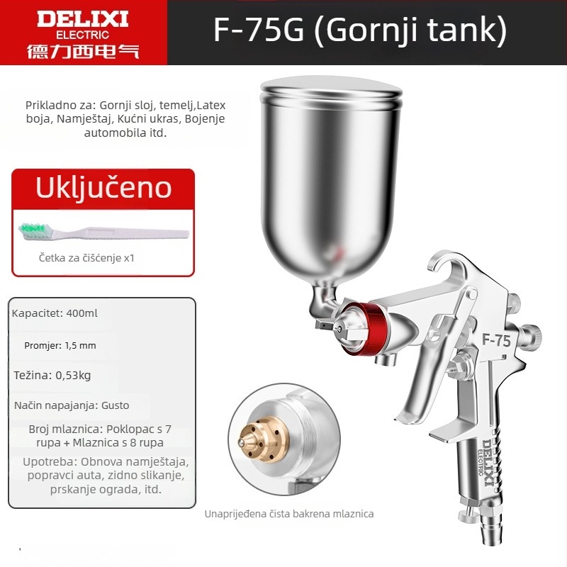 Kućni pištolj za prskanje za namještaj i automobile s podesivim višekalibrom, punjiva litijska baterija, 220V