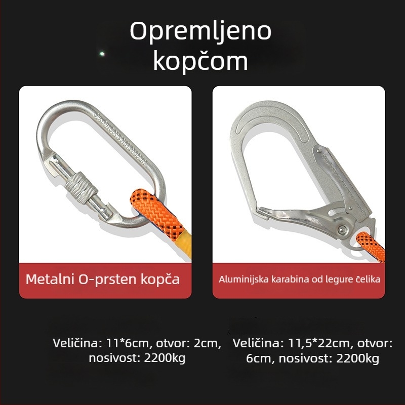 Petopunktni sigurnosni pojas za cijelo tijelo s zaštitom leđa i nogu, s blokirajućim kopčama, za rad na visini i u građevini