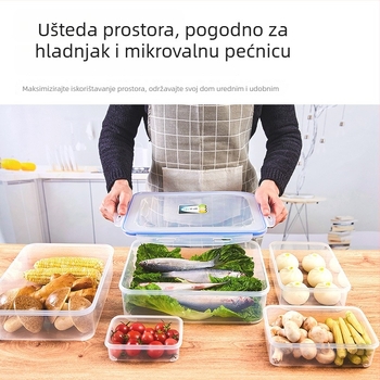 Kutija za hranu od PP plasta sa silikonom, velika kapaciteta, kvadratnog oblika, mikrovalno sigurna
