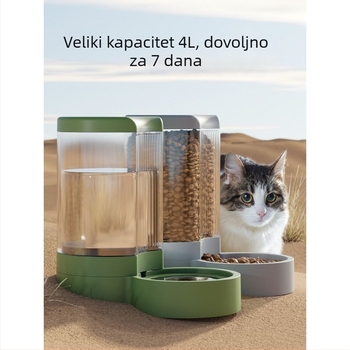 Uređaj za vodu za kućne ljubimce i automatski hranilica za mačke i pse sa odvojivim zdjelicama