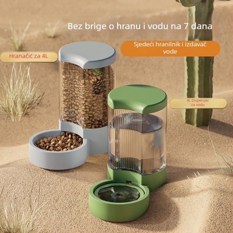 Uređaj za vodu za kućne ljubimce i automatski hranilica za mačke i pse sa odvojivim zdjelicama