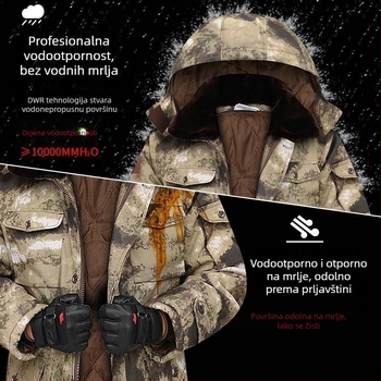 Muška kamuflažna pamučna jakna, vodootporna, s odvojivom punom podstavom, srednje duljine, tkanina corduroy-linen