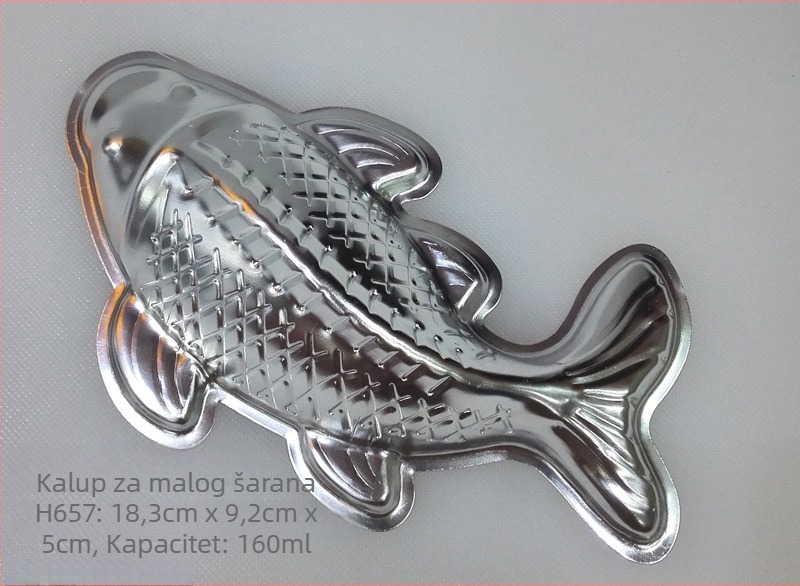 Set kalupa za pečenje s oblikom koi ribe (velika, srednja, mala) – zakrivljeni oblici za tartice s jajima, puding, rižine kolače, sushi i vegetarijanske deserte; aluminijska legura