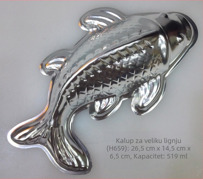 Set kalupa za pečenje s oblikom koi ribe (velika, srednja, mala) – zakrivljeni oblici za tartice s jajima, puding, rižine kolače, sushi i vegetarijanske deserte; aluminijska legura