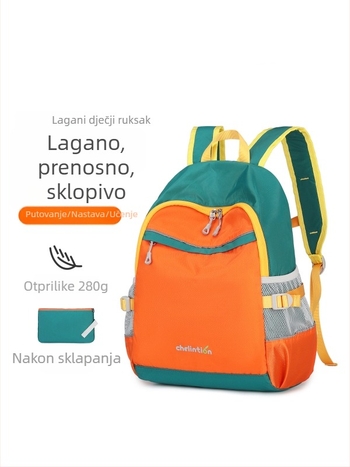 Plum sklopivi dječji ruksak, najlon, Color-Blocking uzorak, poliester podstava, kapacitet ispod 20 L, ulični stil, za slobodno vrijeme putovanja