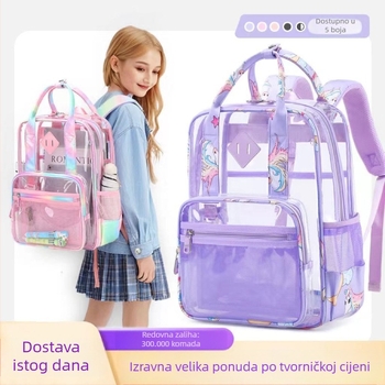 PVC materijal, vodootporan ruksak, proširivi veliki kapacitet, suho-mokro odvajanje, anime crtani uzorak
