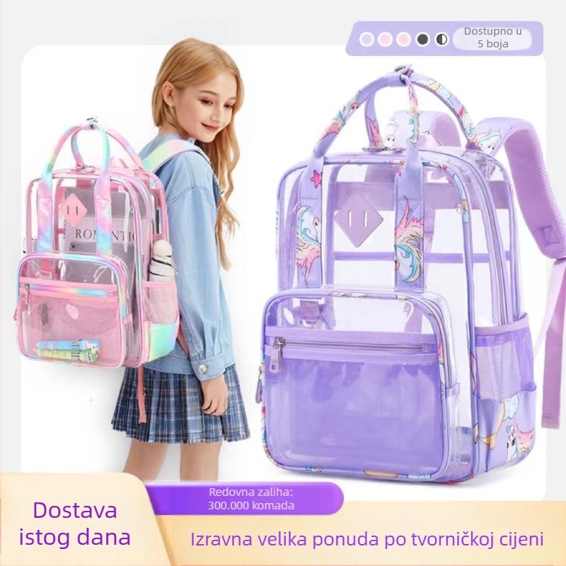 PVC materijal, vodootporan ruksak, proširivi veliki kapacitet, suho-mokro odvajanje, anime crtani uzorak