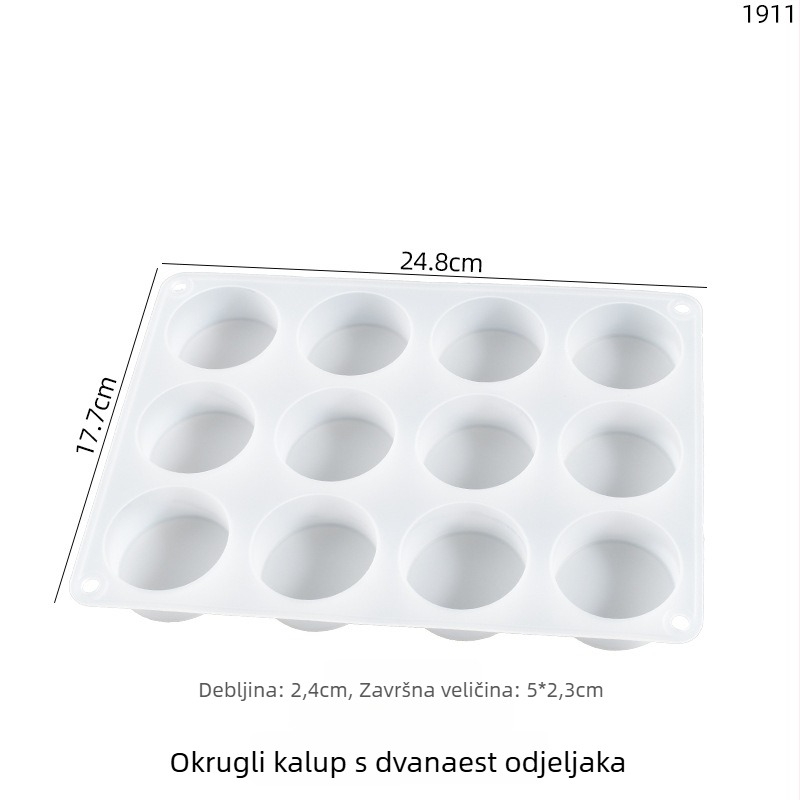 Poppy kružna silikon forma za pečenje za DIY kristalnu smolu