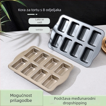 8-komorna pravokutna kalupa za pečenje od ugljičnog čelika za kolače