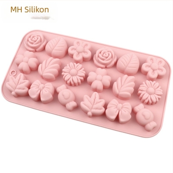Minghao 18-dijelni silikonski kalup za čokoladu s cvjetnim dizajnom, pogodan i za izradu sapuna hladnim postupkom, DIY slatkiši i žele
