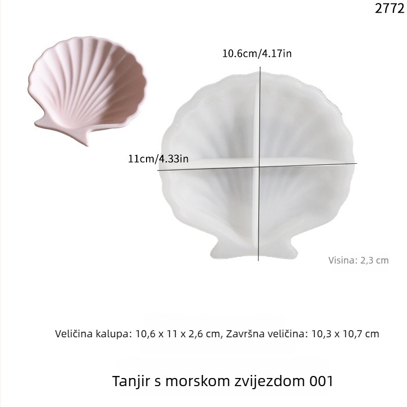 Caifu silikon kalup za gips/ljepilo – oblik školjke, morske zvijezde, za pečenje