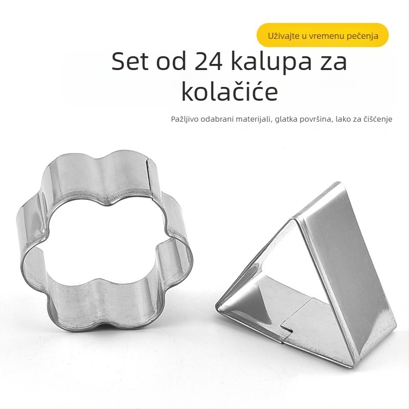 Mini set nehrđajućih čeličnih kalupa za kekse, 24 komada, oblik srca, za pečenje i modeliranje gline, roditeljsko-dječja interakcija