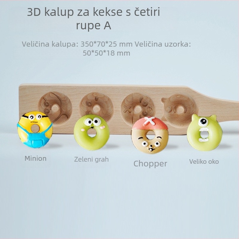Drveni kalup za kolačiće s likovima i kalup za pečenje za kolače od mung graha, kolač od bundeve i parene peciva