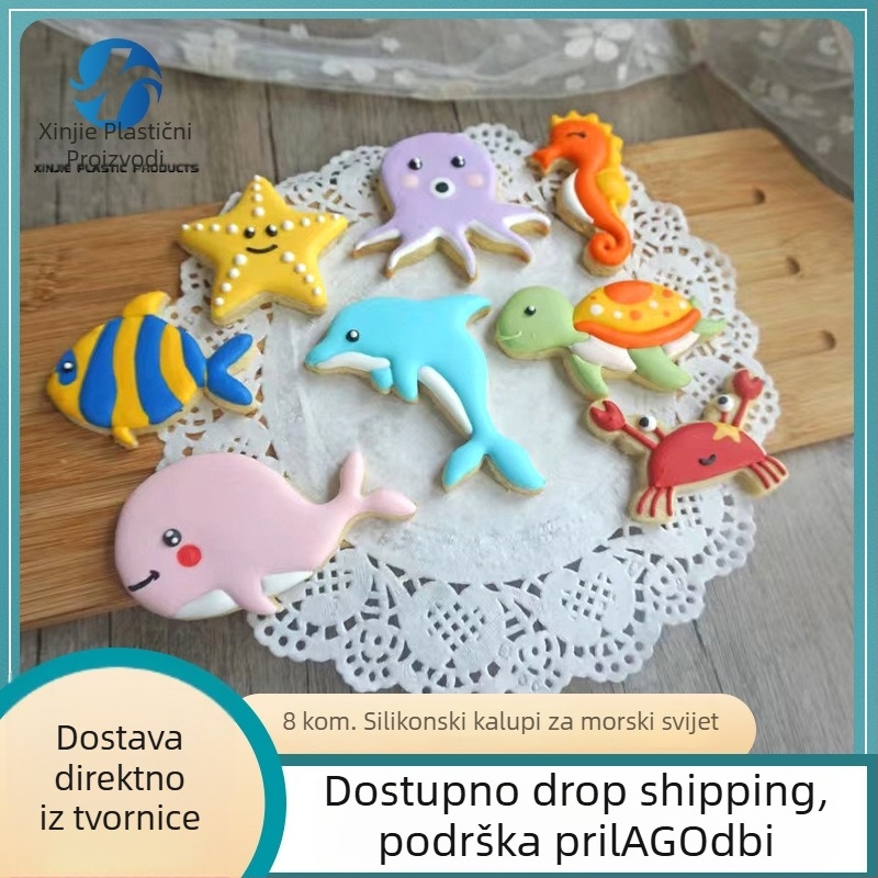 Ocean Series kalupi za kekse, nepravilnog oblika, PP materijal, 8-dijelni set