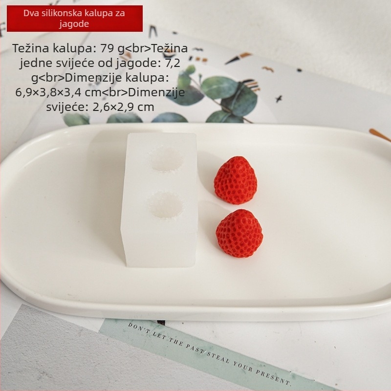 Jagodna mirisna silikonska forma za svijeće - Materijal: silikon; Namjena: izrada mirisnih svijeća; Oblik: nepravilni oblik; Kategorija: kalup za pečenje / kalup za svijeće; Pakiranje: Opp vrećica