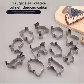 Set kalupa za kekse od nehrđajućeg čelika 430, 12 komada, oblici životinjskih crteža, Zootopia serija, za pečenje