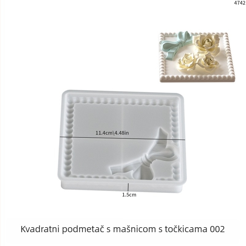 Poppy silikonska kalupa za pečenje, kvadratni i okrugli oblik; DIY alat