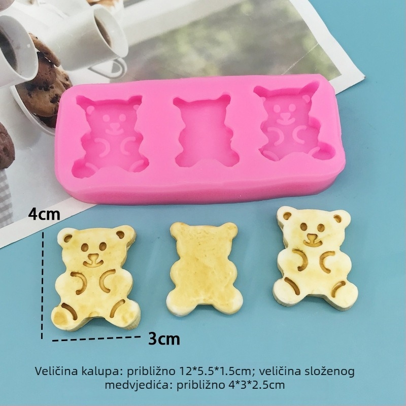 Silikonska forma za pečenje u obliku medvjeda za kekse i fondant
