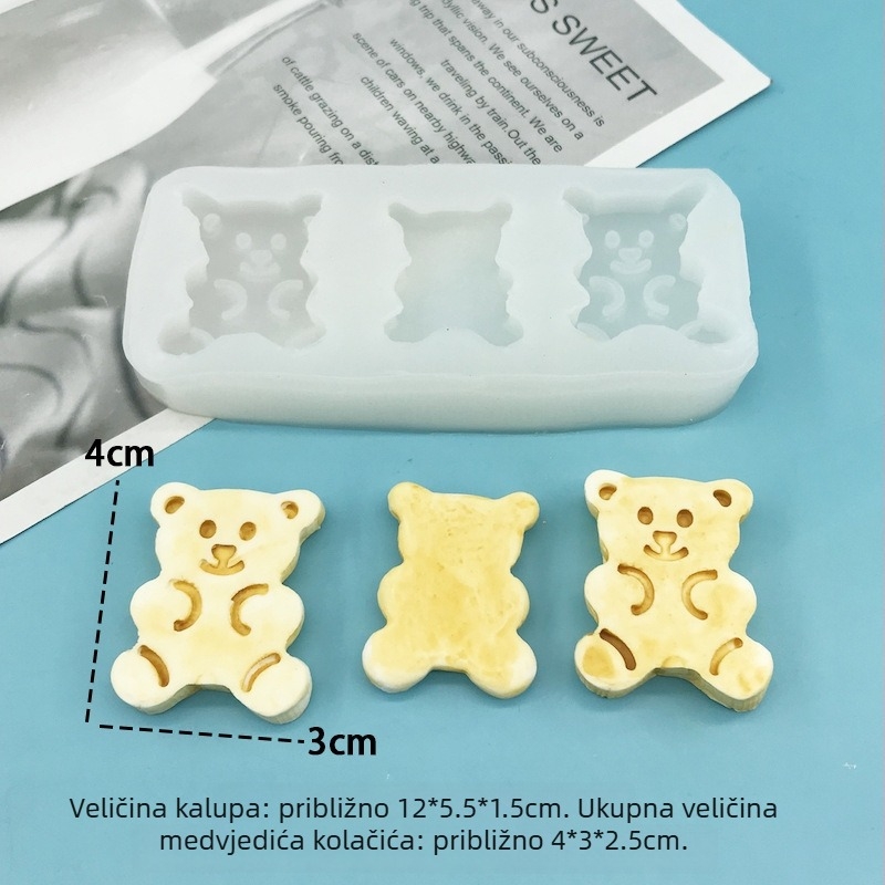 Silikonska forma za pečenje u obliku medvjeda za kekse i fondant