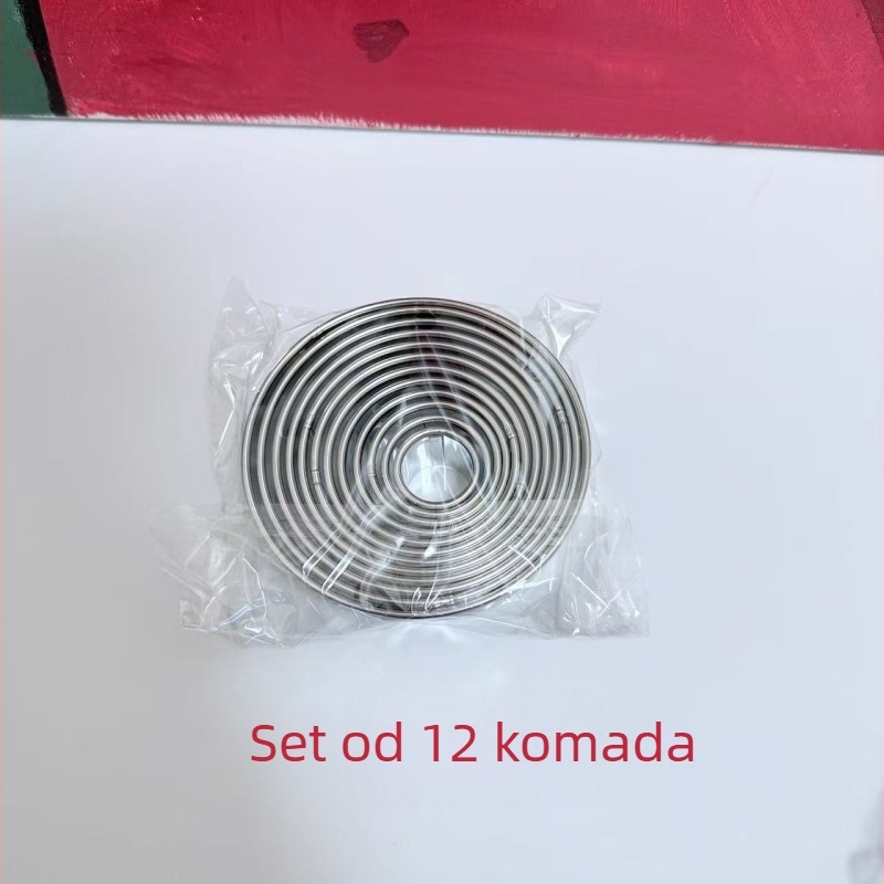 Okrugla kalupa za kolače od nehrđajućeg čelika sa zaobljenim rubom i prstenom za mousse