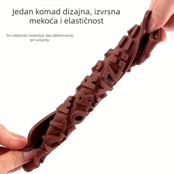 Silikonska kalupa za tortu s slovima - pravokutnog oblika, moderno minimalistički stil, 543762392, za pečenje kod kuće
