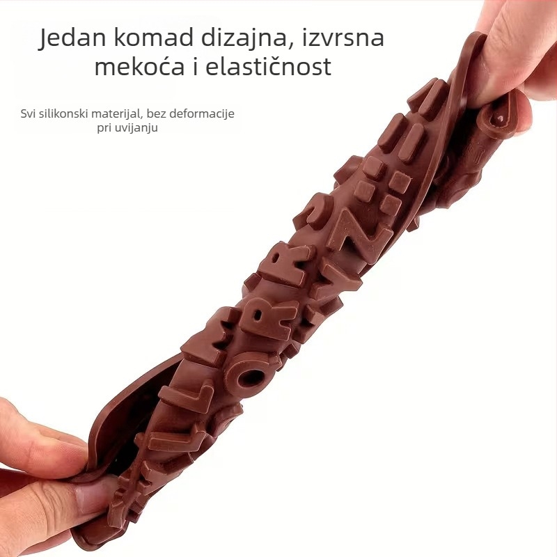 Silikonska kalupa za tortu s slovima - pravokutnog oblika, moderno minimalistički stil, 543762392, za pečenje kod kuće