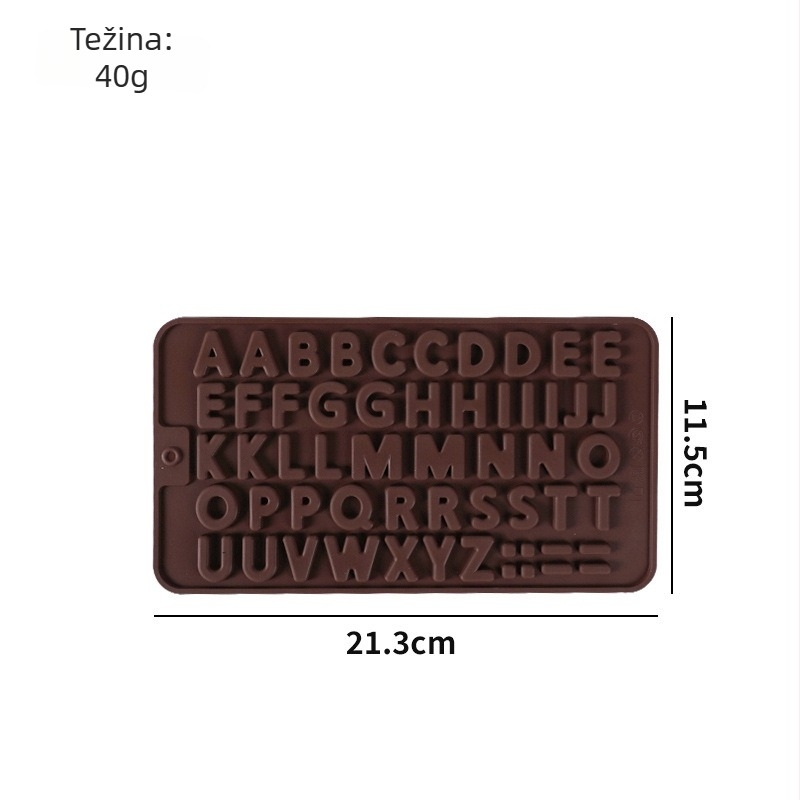 Silikonska kalupa za tortu s slovima - pravokutnog oblika, moderno minimalistički stil, 543762392, za pečenje kod kuće