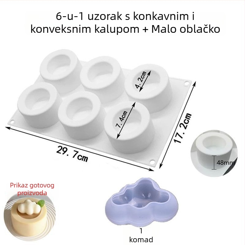 Silikonska kalupa za deserte – mousse, puding i torta, kružnog oblika, kvaliteta hrane, DIY