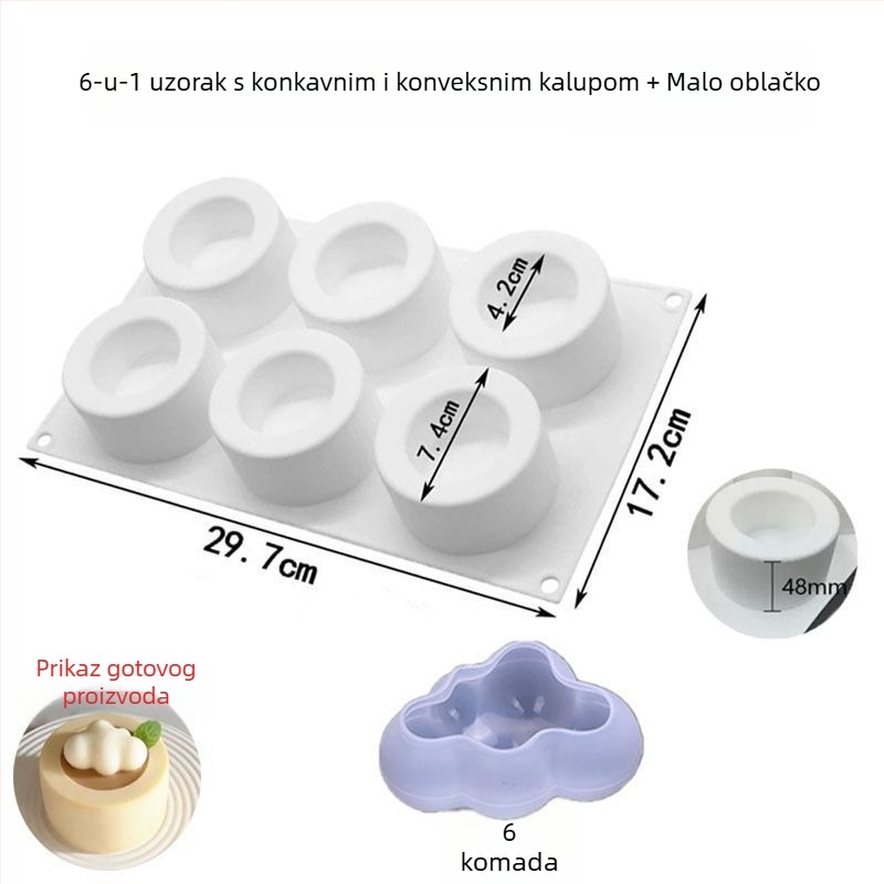 Silikonska kalupa za deserte – mousse, puding i torta, kružnog oblika, kvaliteta hrane, DIY
