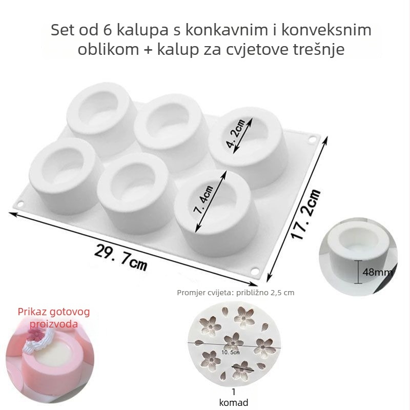Silikonska kalupa za deserte – mousse, puding i torta, kružnog oblika, kvaliteta hrane, DIY