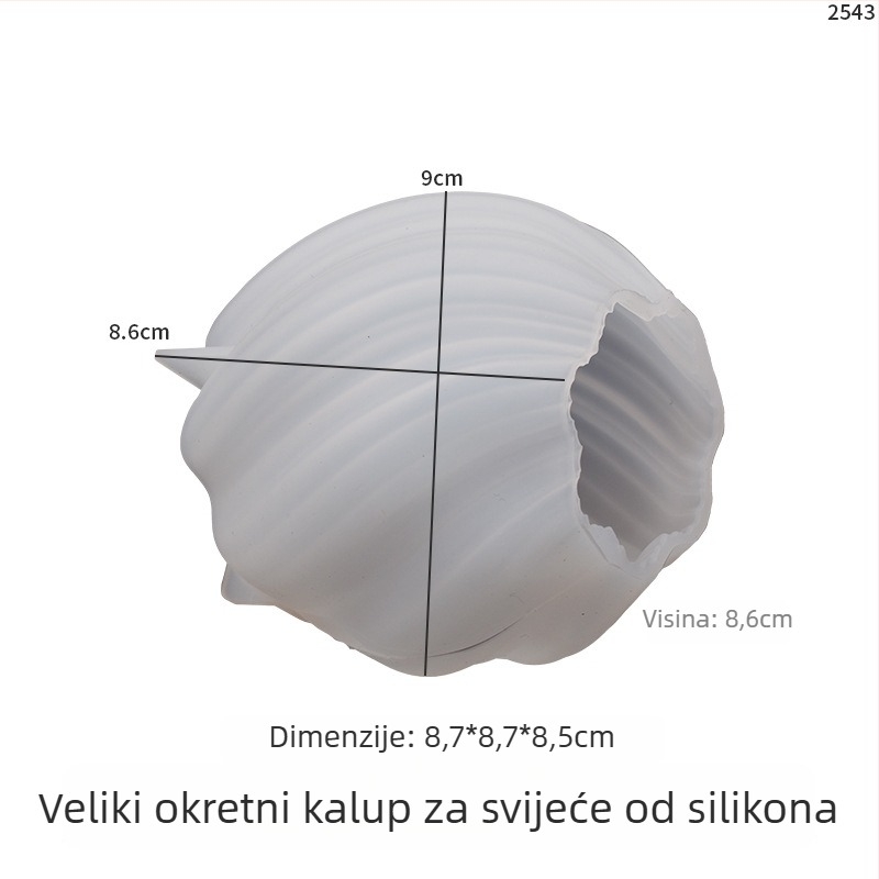 Poppy silikon kalup za nepravilan geometrijski valoviti rotirajući kapljasti motiv – apstraktna umjetnička svijećna kolona