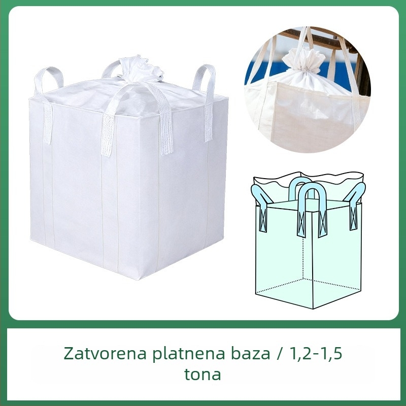 Ton torba kontejnerska s četiri podizna oka, ravno dno, nosivost 1.5-2 tona, polipropilenska tkanina, prilagodljivo ispisivanje