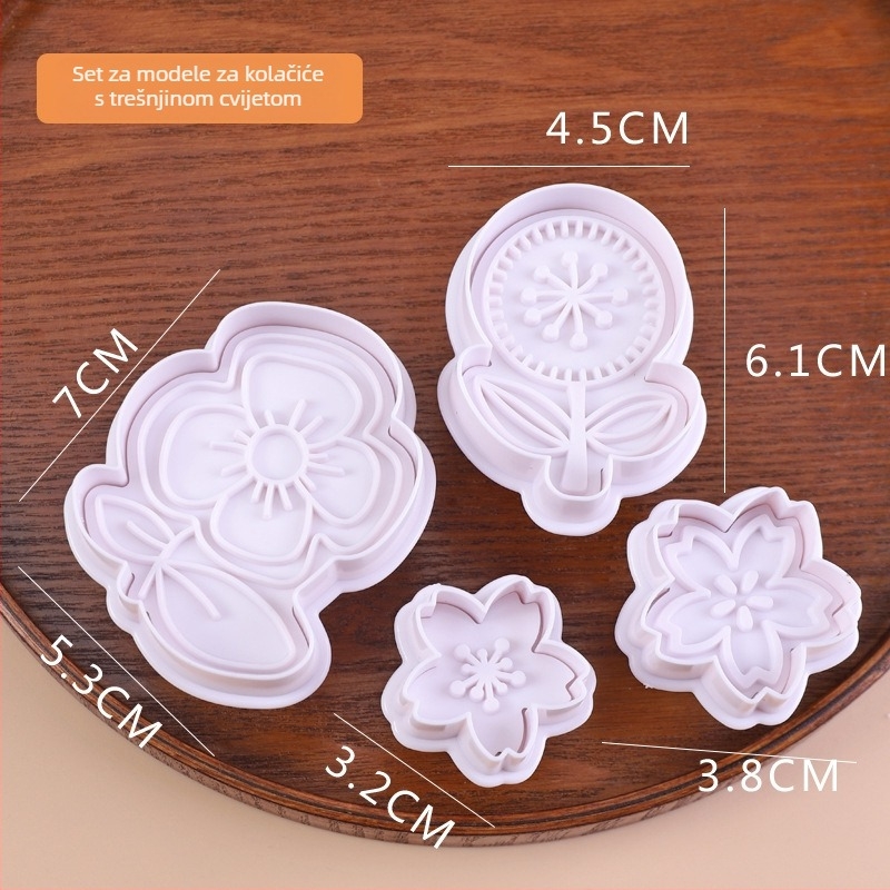 Per baking kalup za kekse s ručnim pritiskanjem, nepravilan oblik, ABS materijal, životinjski žakard stil