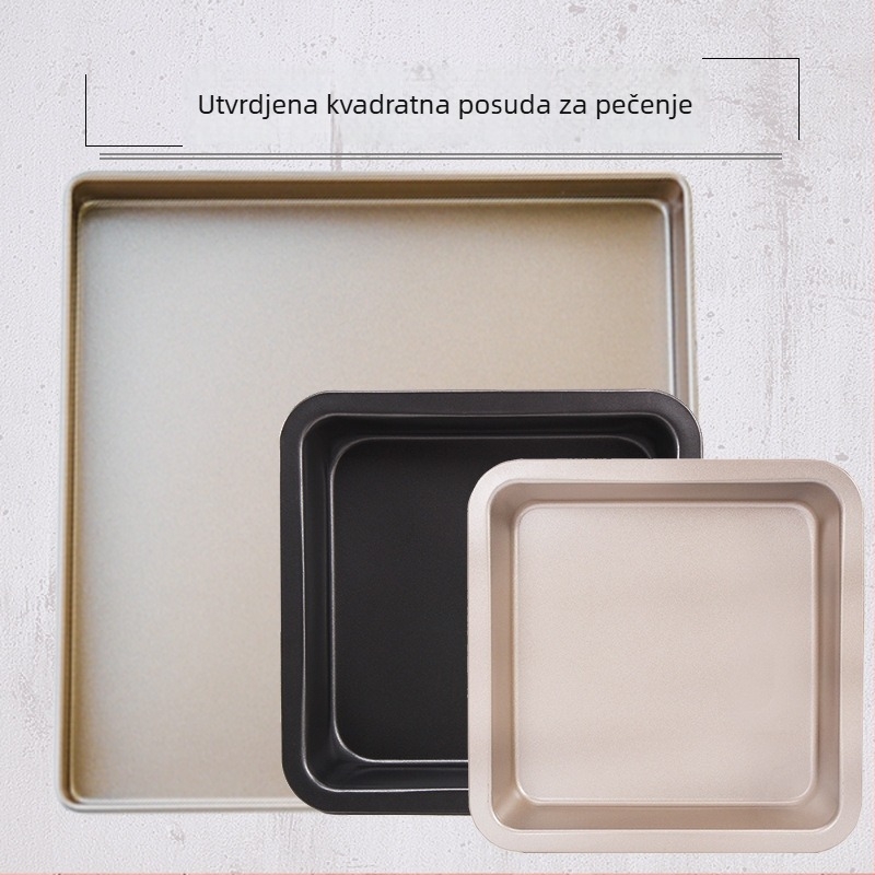 Beike posuda za pečenje s premazom protiv lijepljenja, kvadratnog oblika, debeli ugljični čelik; pakiranje: 100 komada u kutiji; pogodna za rolirane kolače, mooncakes i kekse.