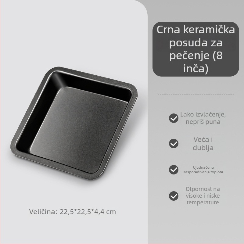 Beike posuda za pečenje s premazom protiv lijepljenja, kvadratnog oblika, debeli ugljični čelik; pakiranje: 100 komada u kutiji; pogodna za rolirane kolače, mooncakes i kekse.