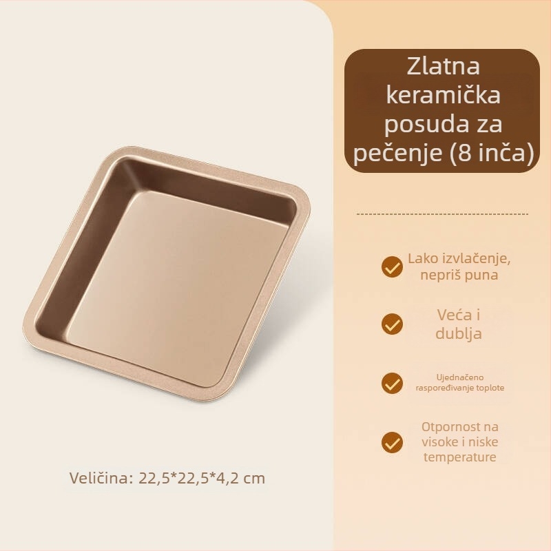 Beike posuda za pečenje s premazom protiv lijepljenja, kvadratnog oblika, debeli ugljični čelik; pakiranje: 100 komada u kutiji; pogodna za rolirane kolače, mooncakes i kekse.