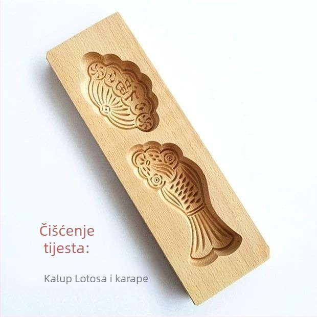 Drveni kalup za Moon Cake i rižin kolač — Golden Eagle kalup za pečenje, oblik pravilnog mnogougla, materijal drvo