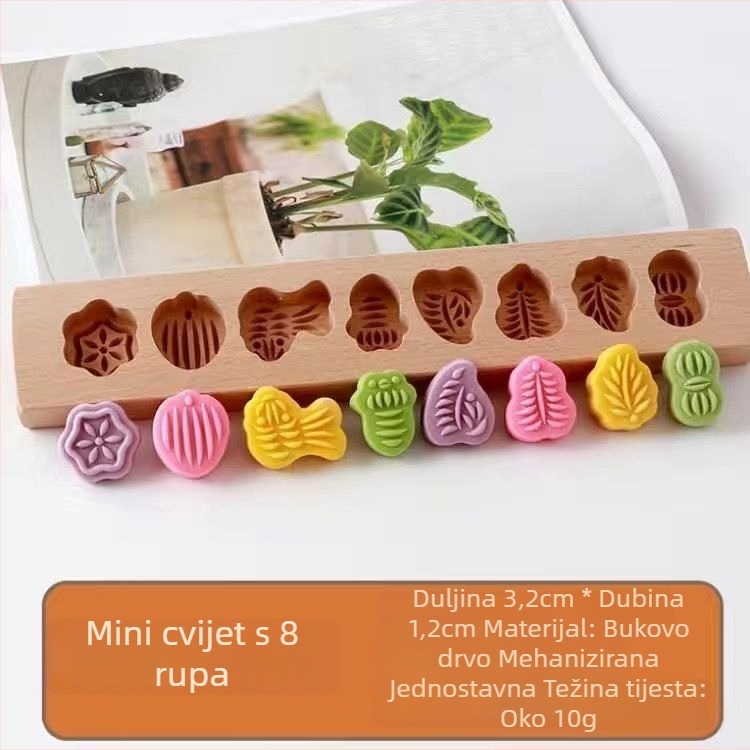 Drveni kalup za Moon Cake i rižin kolač — Golden Eagle kalup za pečenje, oblik pravilnog mnogougla, materijal drvo