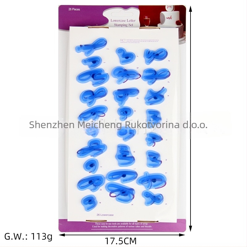 Plastična kalupa za kekse s pomičnim alfanumeričkim slovima i simbolima za DIY pečenje