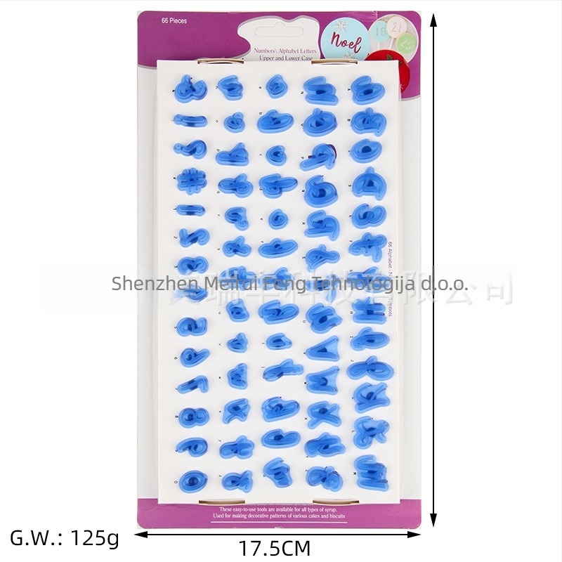 Plastična kalupa za kekse s pomičnim alfanumeričkim slovima i simbolima za DIY pečenje