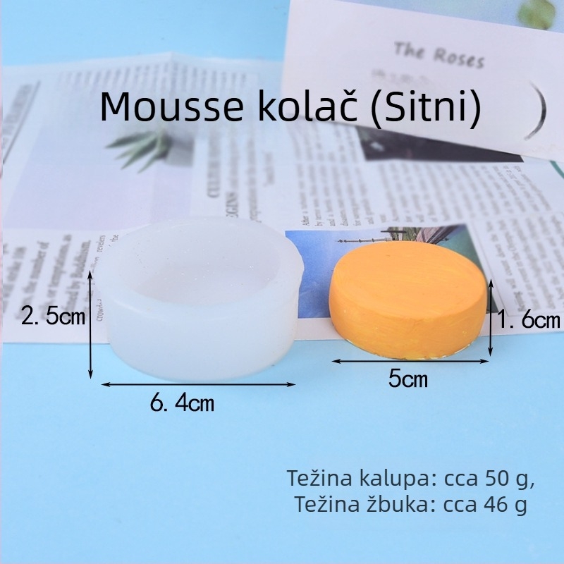 Silikonski kalup za kolače, okrugli, pogodan za kolače, mousse, žele i puding