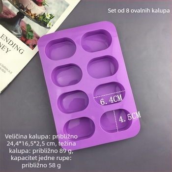 Silikonska kalupa za sapun i deserte, nepravilnog oblika, kalupa za pečenje/kolace, pogodna za DIY sapun, puding, mousse, sladoled, gips