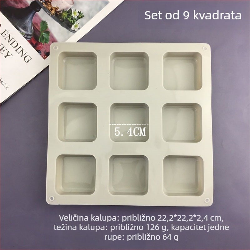 Silikonska kalupa za sapun i deserte, nepravilnog oblika, kalupa za pečenje/kolace, pogodna za DIY sapun, puding, mousse, sladoled, gips